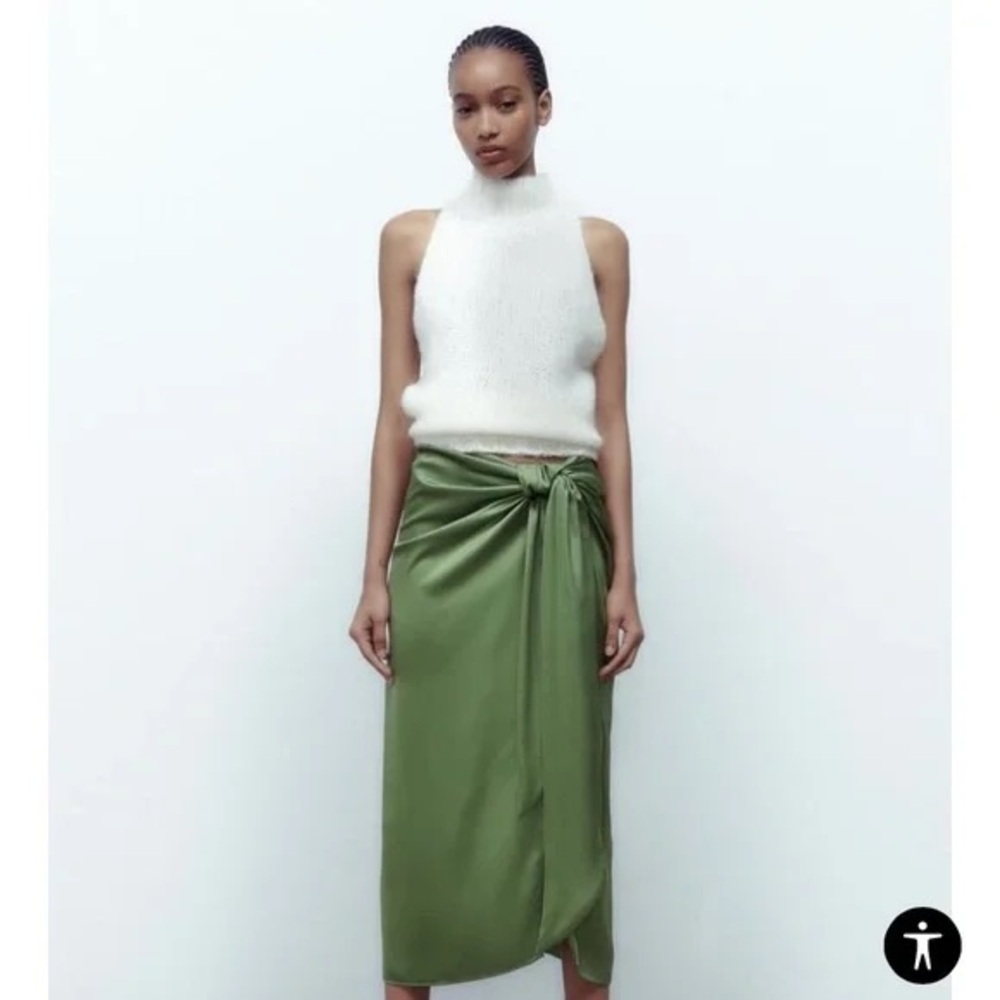 Zara Green Women's Warp Skirt